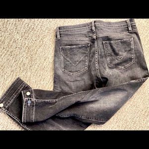 Hudson Nico Cigarette Gray Jeans with button hem